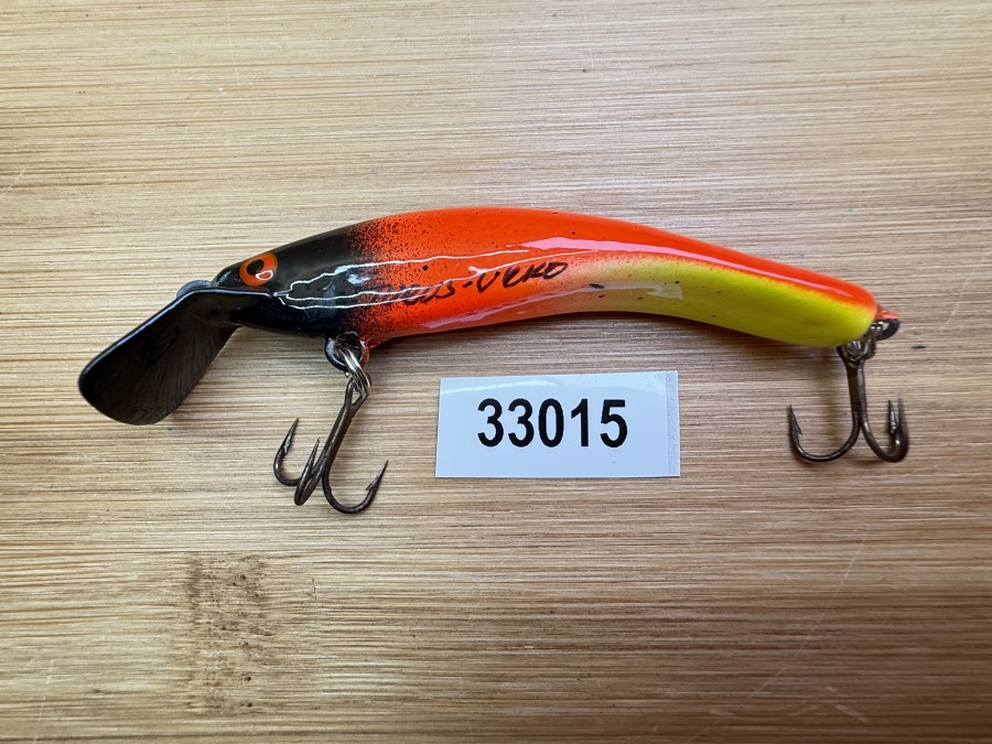 Wobbler, Turus Ukko, Handmade in Finland, gemarkt, gelb/rot/schwarz, 7cm, 5,50g, ungefischt