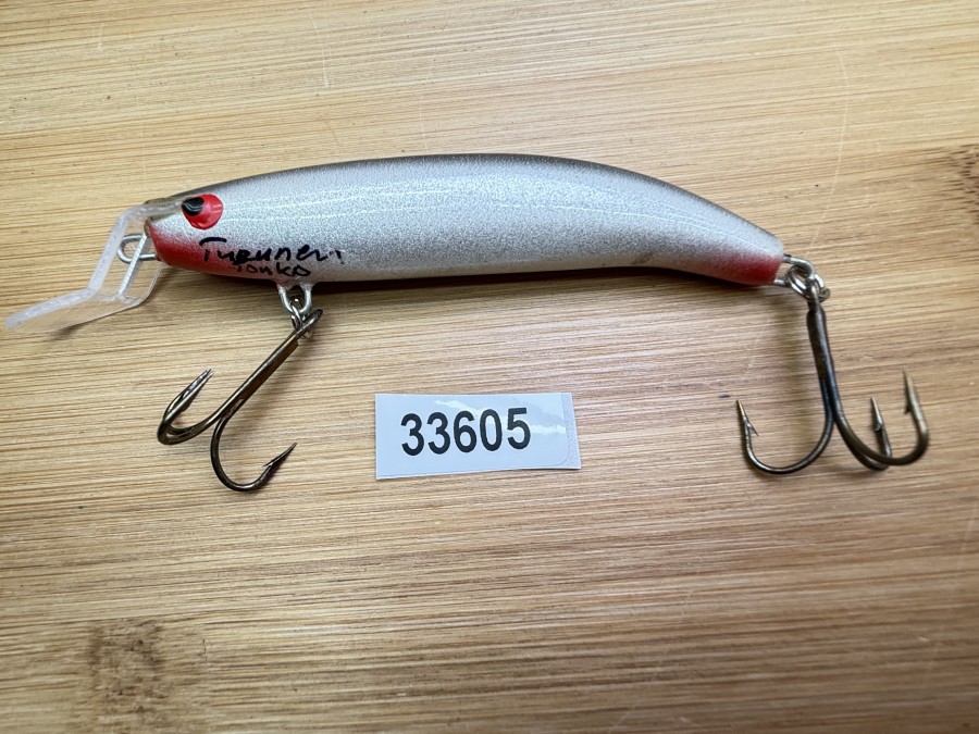Wobbler, Turus Ukko, Turunen gemarkt, beige/dunkelgrau, 7cm, 6g, ungefischt