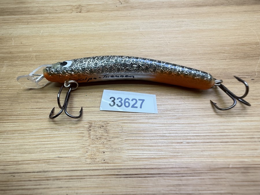 Wobbler, Turus Ukko, Kulpa Turunen gemarkt, orange/oliv/silber/schwarz, 9cm, 8g, ungefischt