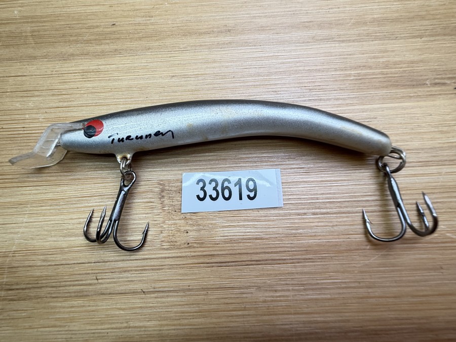 Wobbler, Turus Ukko, Turunen gemarkt, silber/schwarz, 9cm, 8g, ungefischt