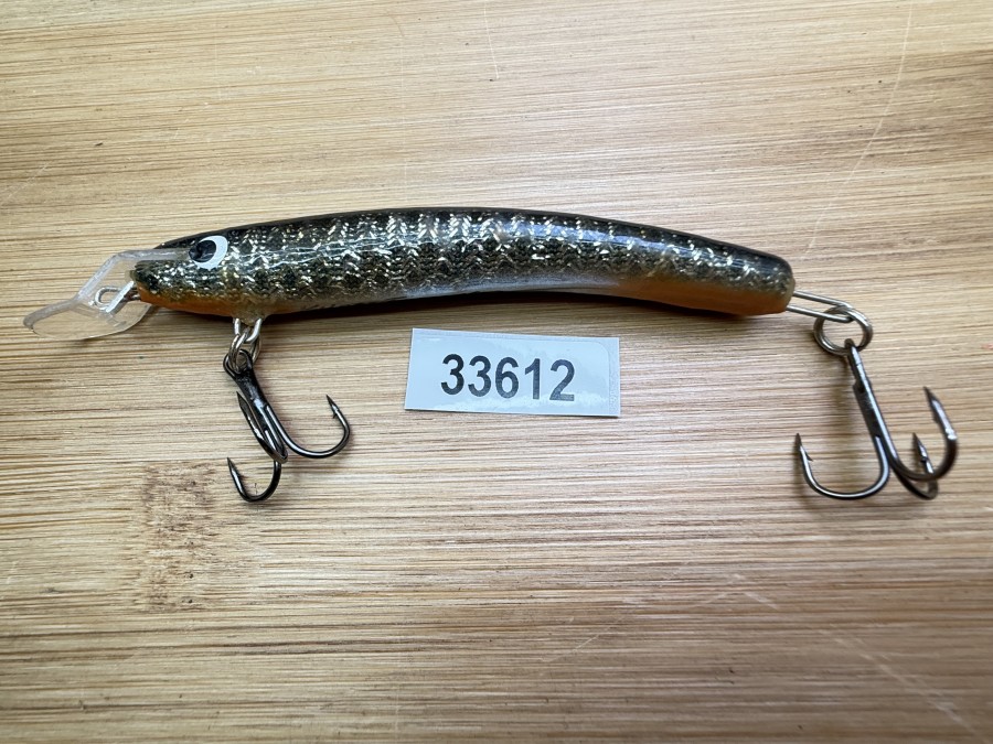 Wobbler, Turus Ukko, Kilpa Turunen gemarkt, orange/oliv/silber/schwarz, 9cm, 8g, ungefischt