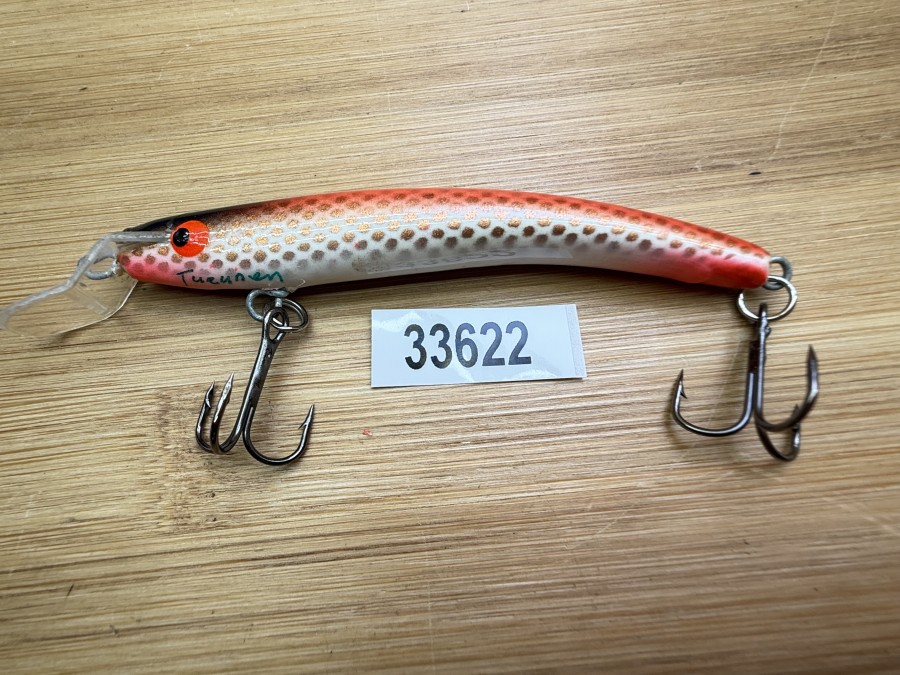 Wobbler, Turus Ukko, Turunen gemarkt, rot/beige/gold/rot, 9cm, 8g, ungefischt
