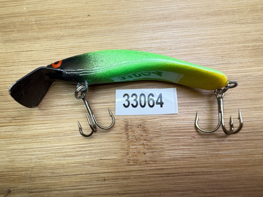 Wobbler, Turus Ukko, Handmade in Finland, gelb/grün/schwarz, 7cm, 6,00g, ungefischt