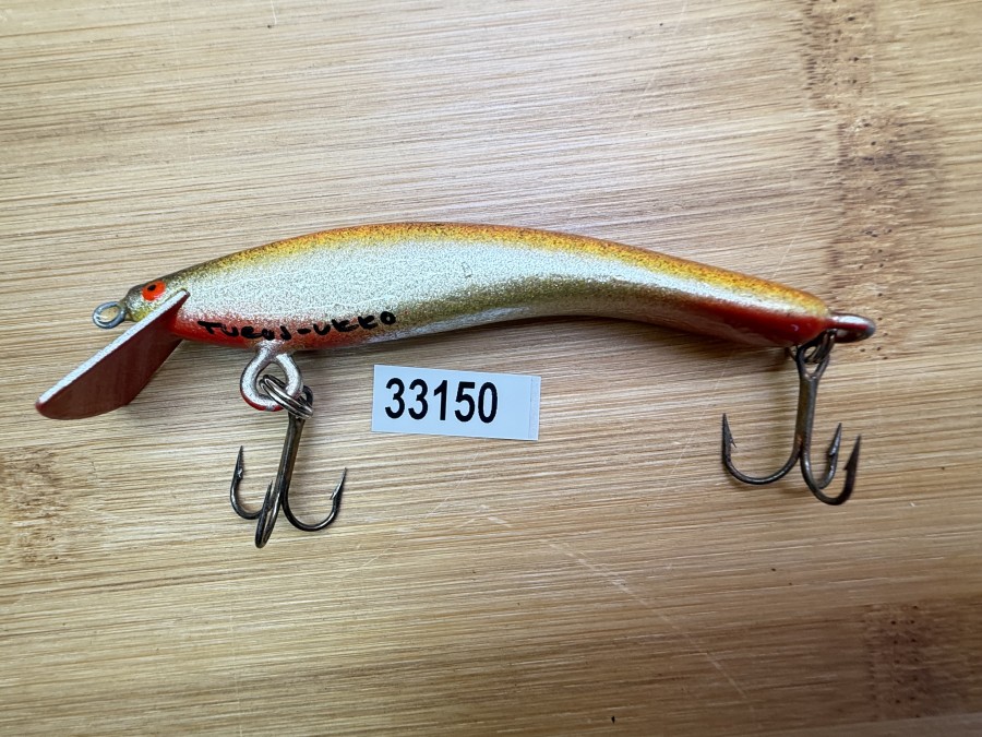 Wobbler, Turus Ukko, Handmade in Finland, gemarkt, rot/gold/schwarz, 9cm, 11,00g, ungefischt