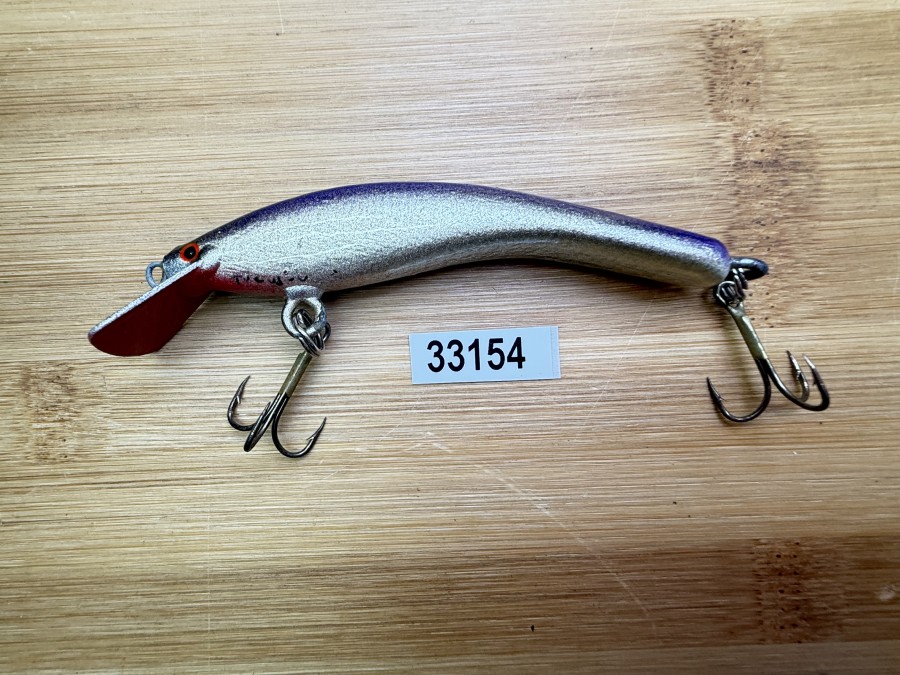 Wobbler, Turus Ukko, Handmade in Finland, gemarkt, silber/violett/schwarz, 9cm, 11,00g, ungefischt