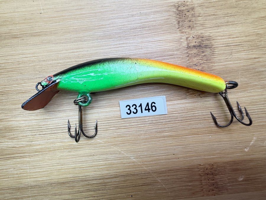 Wobbler, Turus Ukko, Handmade in Finland, gelb/grün/orange/schwarz, 9cm, 11,00g, ungefischt