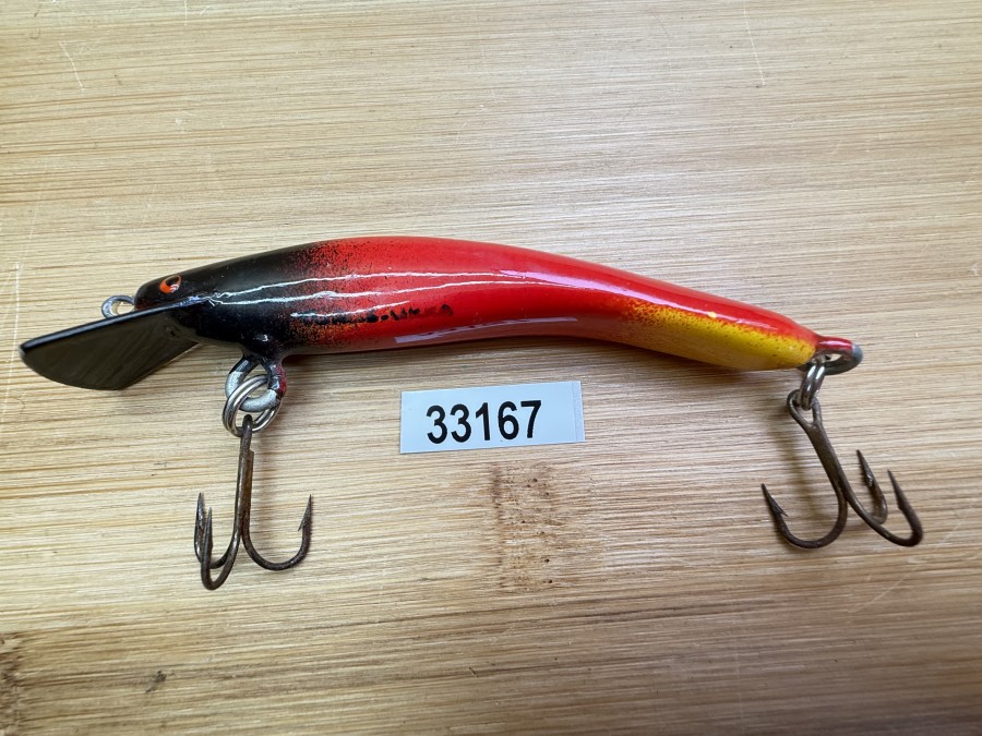 Wobbler, Turus Ukko, Handmade in Finland, gemarkt, gelb/rot/schwarz, 9cm, 11,00g, ungefischt