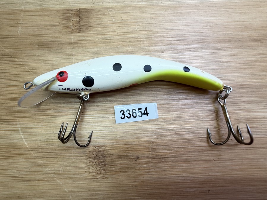 Wobbler, Turus Ukko, Turunen gemarkt, gelb/weiss, 10cm, 12g, ungefischt
