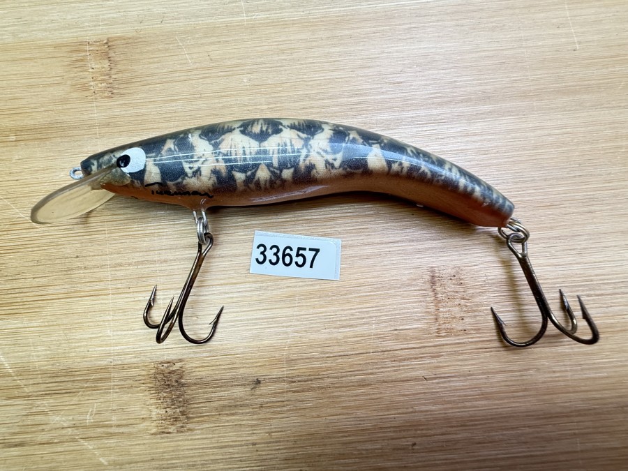 Wobbler, Turus Ukko, Turunen gemarkt, orange/gold/schwarz, 10cm, 12g, ungefischt