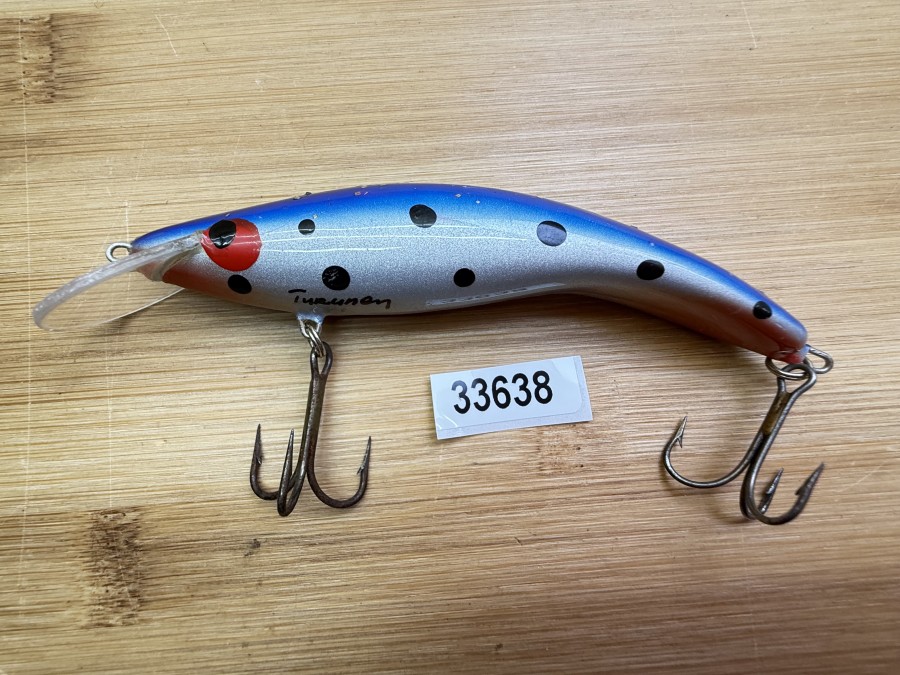 Wobbler, Turus Ukko, Turunen gemarkt, rot/silber/blau/schwarz, 10cm, 12g, ungefischt