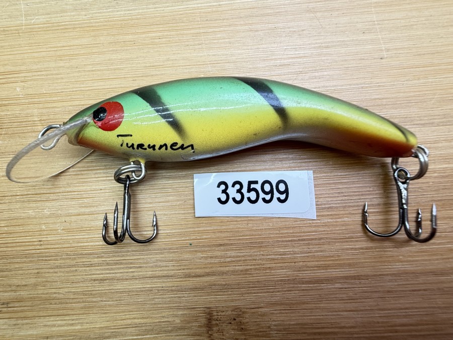 Wobbler, Turus Ukko, Turunen  gemarkt, rot/gelb/grün/schwarz, 7cm, 6g, ungefischt