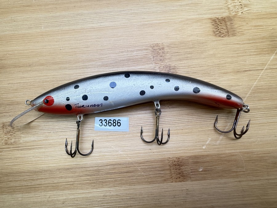 Wobbler, Turus Ukko, Turunen gemarkt, rot/silber/schwarz, 15cm, 45g, ungefischt