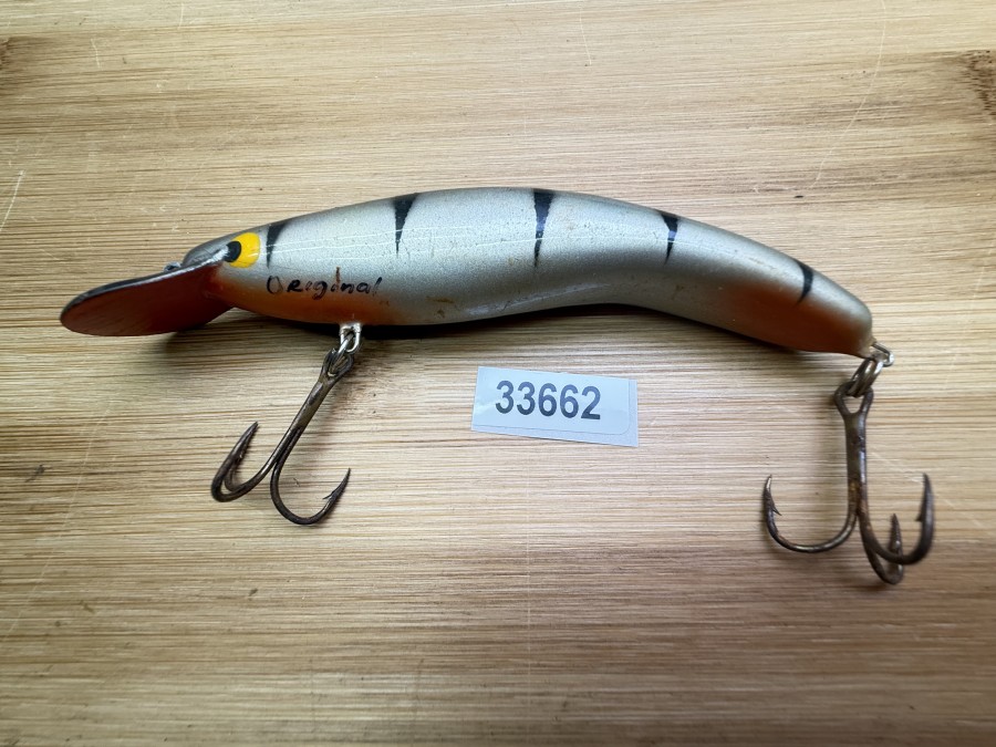 Wobbler, Turus Ukko, Turunen,  Original gemarkt, orange/gold/schwarz, 10cm, 12g, ungefischt