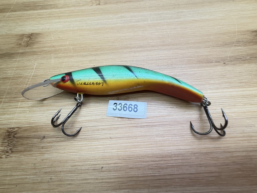 Wobbler, Turus Ukko, Turunen gemarkt, orange/gelb/grünschwarz, 10cm, 12g, ungefischt