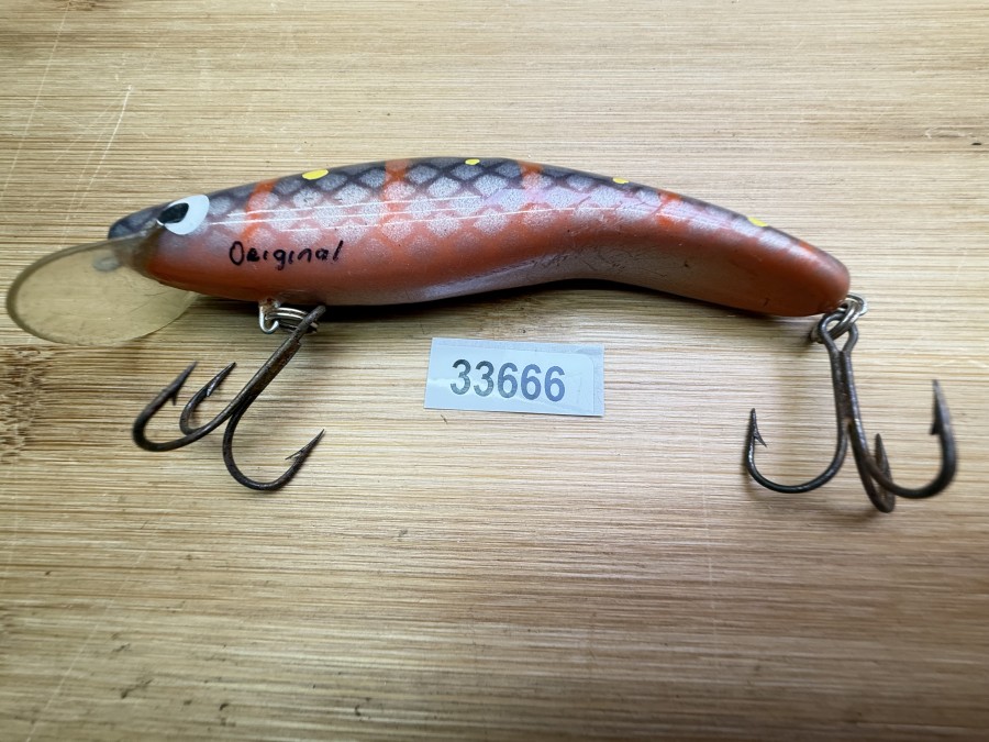 Wobbler, Turus Ukko, Turunen, Original gemarkt, orange/silber/grau/dunkelgrau, 10cm, 12g, ungefischt