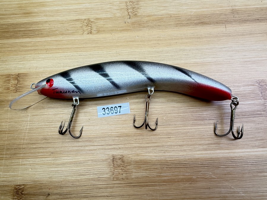 Wobbler, Turus Ukko, Turunen gemarkt, rot/silber/schwarz, 16cm, 39g, ungefischt
