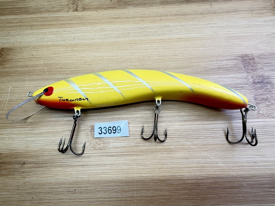 Wobbler, Turus Ukko, Turunen gemarkt, rot/gelb/grün, 16cm, 39g, ungefischt