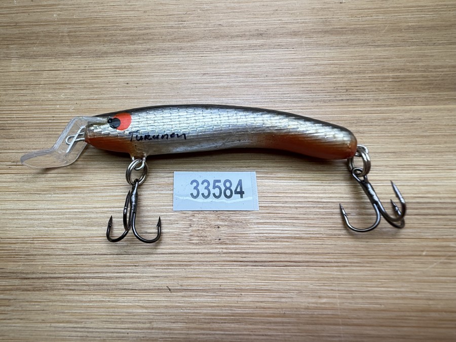 Wobbler, Turus Ukko, Turunen gemarkt, rot/beige/gold/dunkelgrau, 6cm, 5g, ungefischt