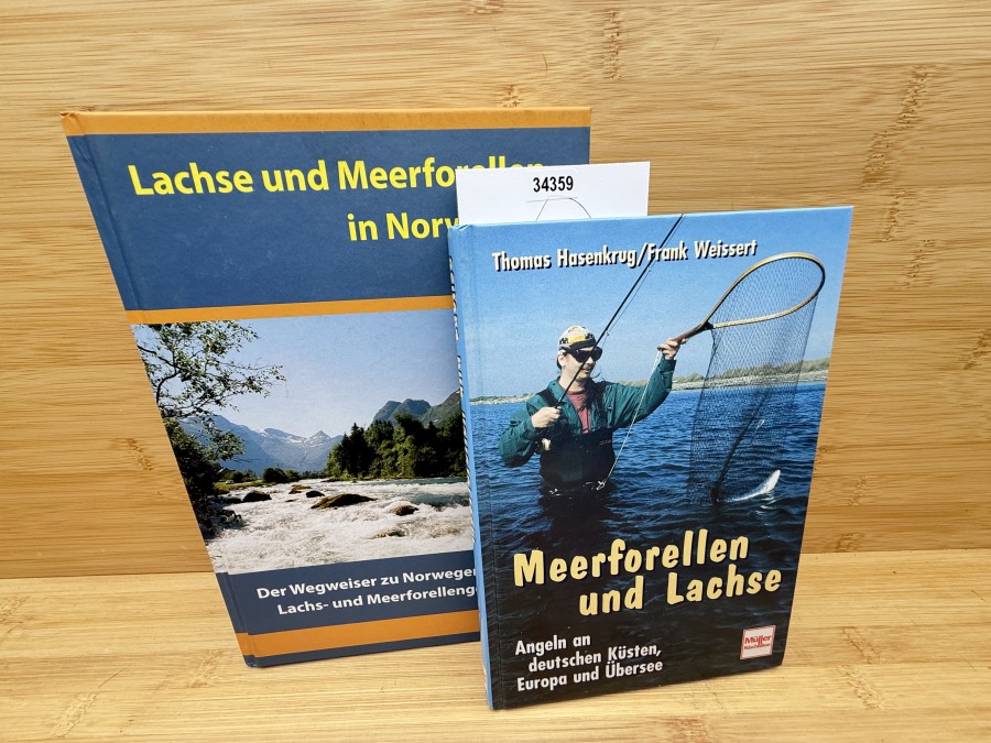 2 Bücher, Meerforellen und Lachse, Thomas Hasenkrug/Frank Weissert, 1999, Lachs und Meerforellen in Norwegen, Georg Rosen, 2012