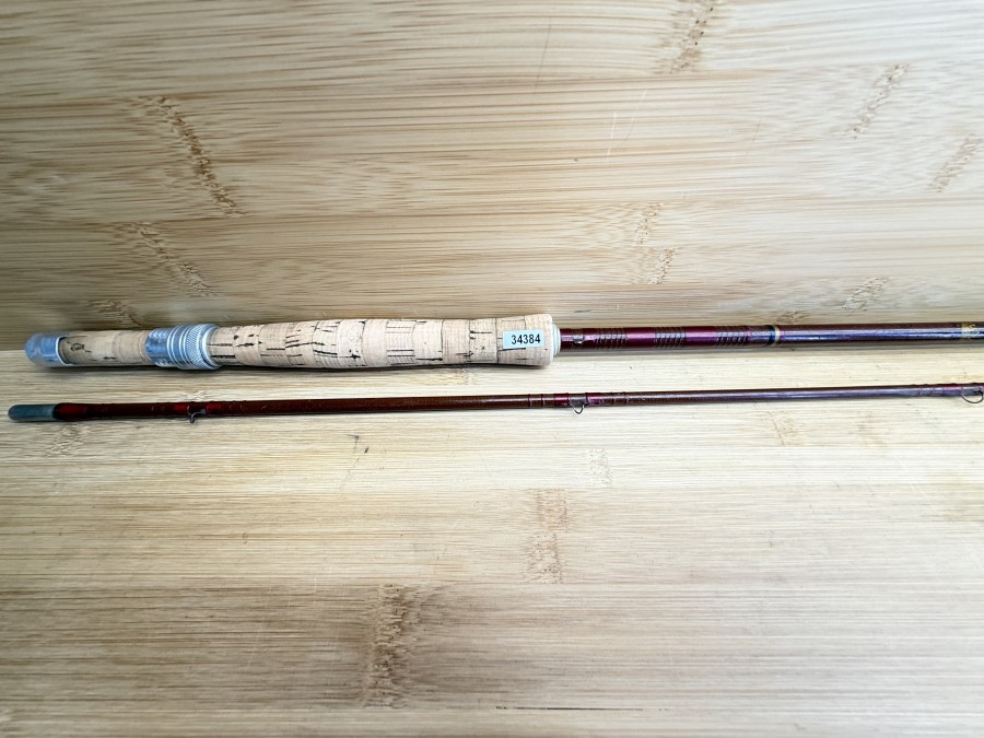 Fliegenrute, Pezon et Michel, Made in France, Deposee, Parabolic Verre,  226657, Hohlglas, 2tlg., 8.8", #6, Gewicht 128g, Futteral, Gebrauchsspuren, Transportlänge 1260mm