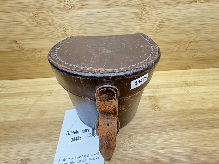 Vintage Blockleder Rollentasche, braun, 110mm Rolllendurchmesser, starke Gebrauchsspuren